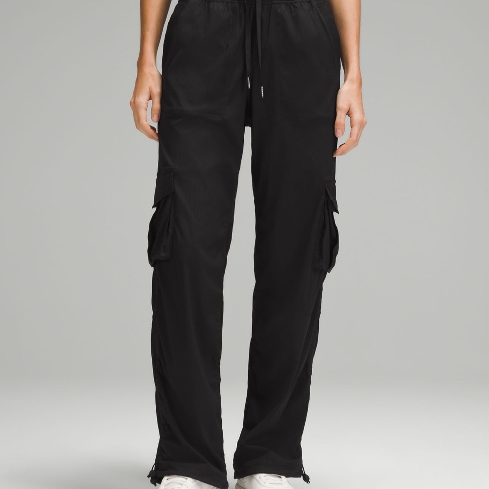 Lululemon Black Track Pants with Relaxed Fit and Drawstring Waist
